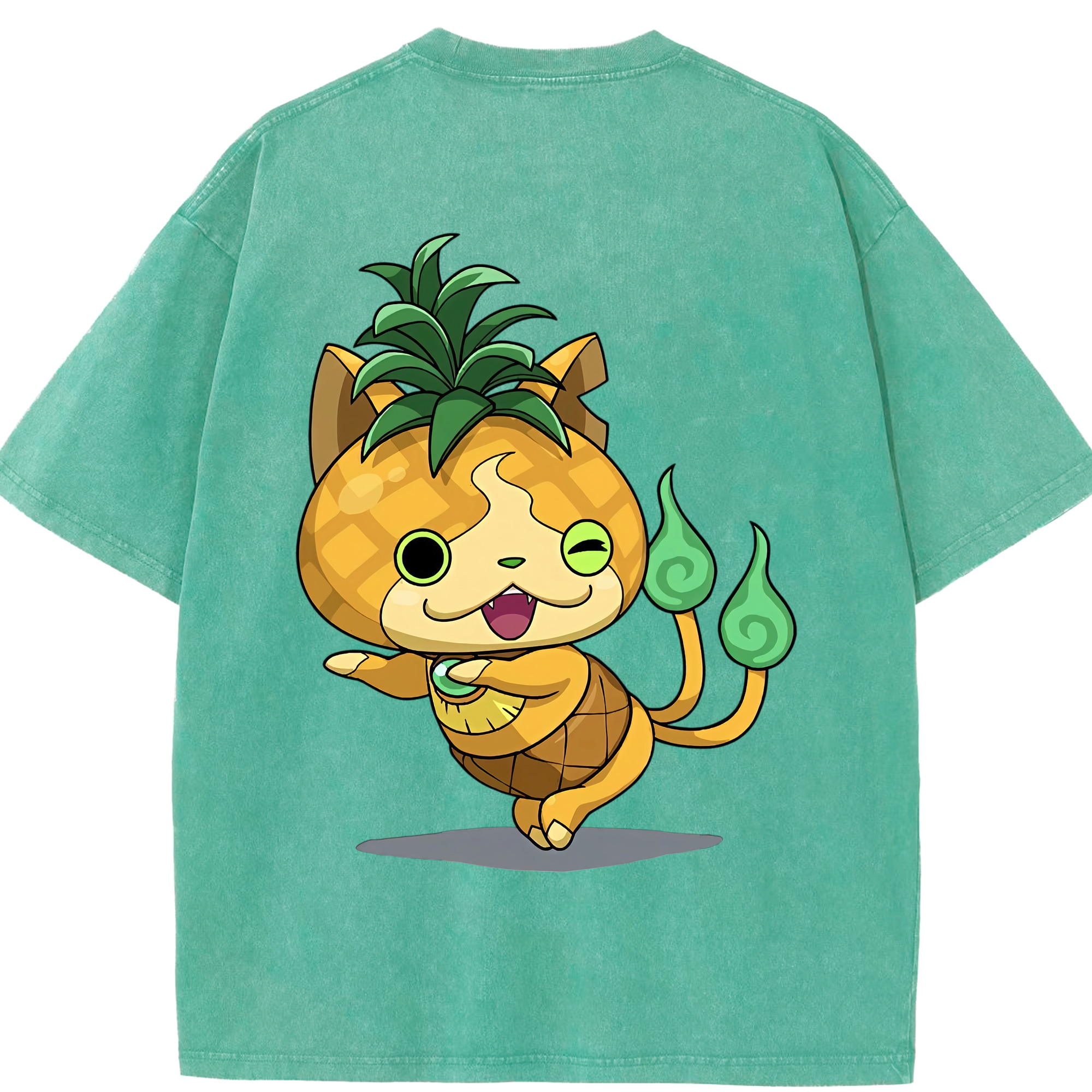 （画像用） 妖怪ウォッチ Yo-kai Watch 綿100% ヴィンテージ風 半袖Tシャツ（背面プリント）